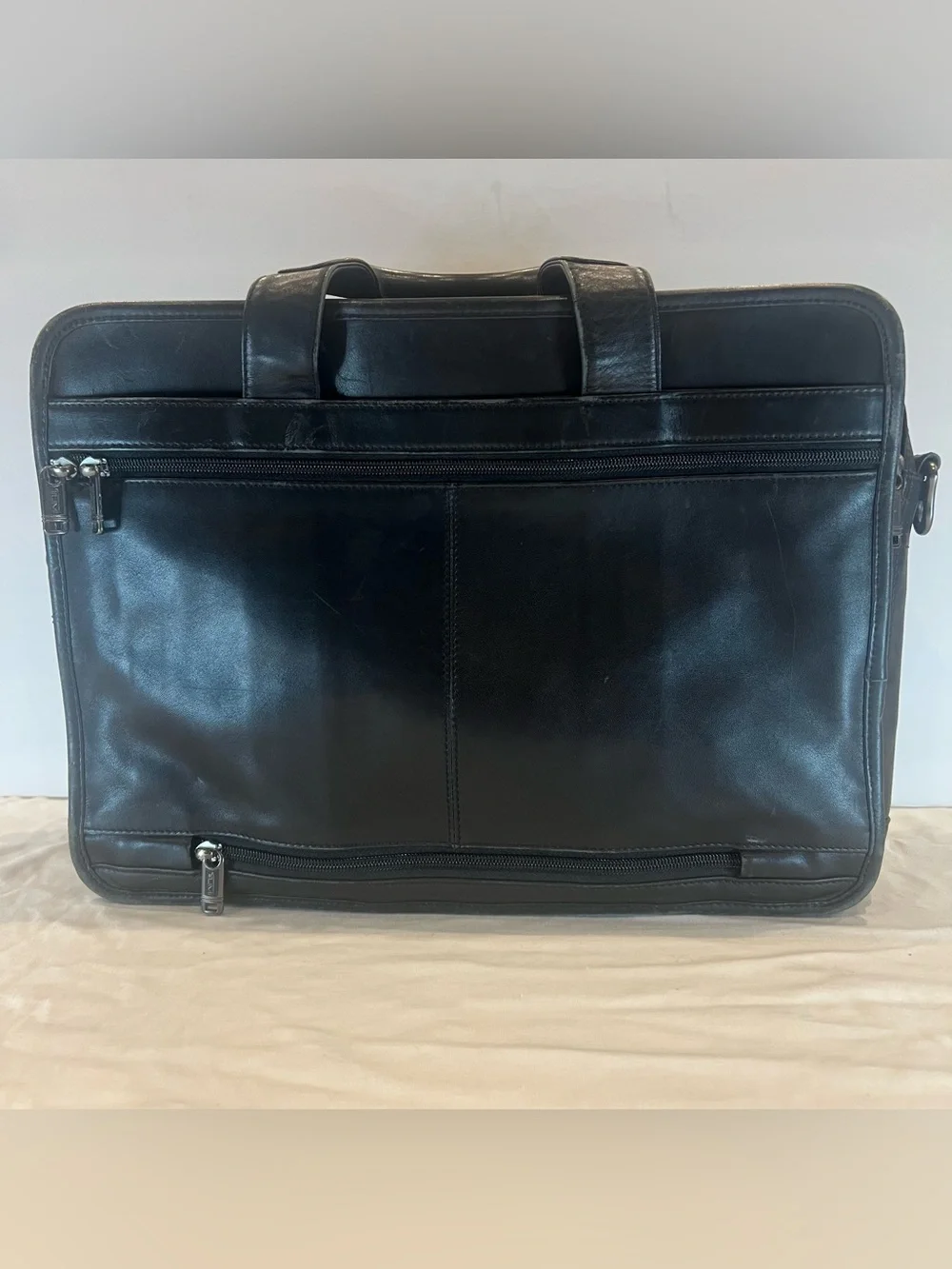 Tumi Alpha Large Expandable Computer Briefcase Black Nappa Leather (#96141D4)